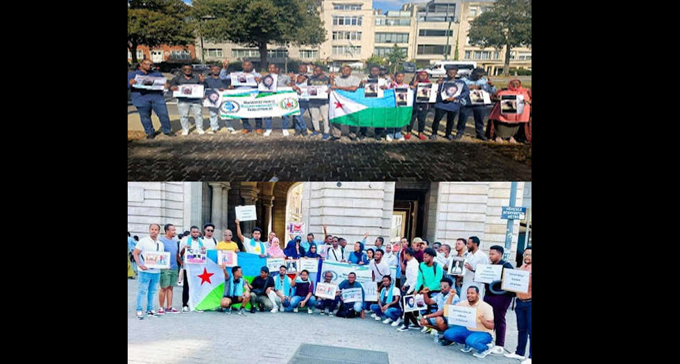 Young Djiboutian expatriates protest against the Djiboutian regime in Paris